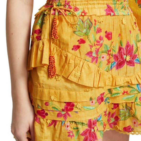 FARM Rio Yellow Floral Mini Skirt - Picture 2 of 5